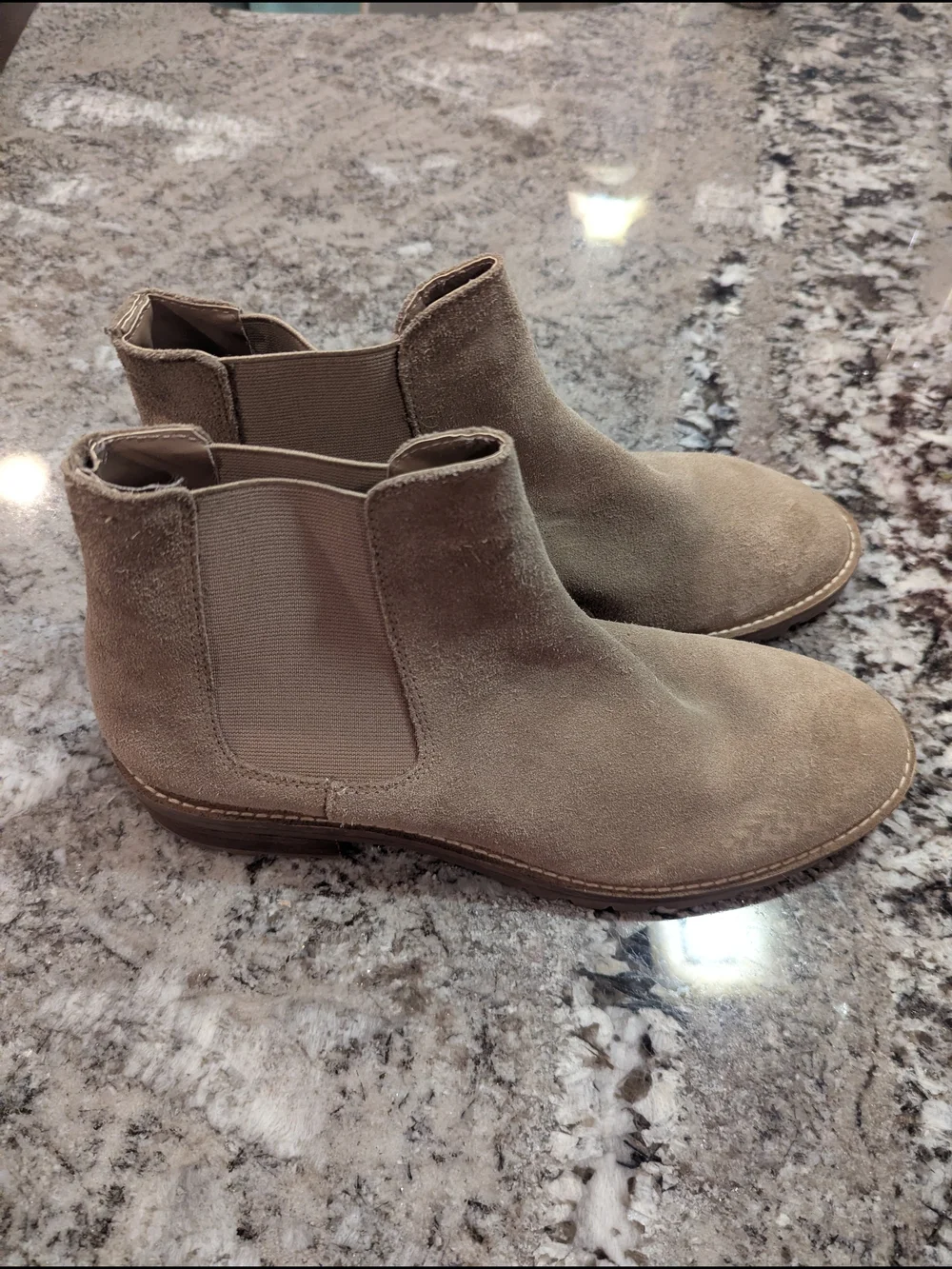 Steve Madden Women's Suede Chelsea Booties in Taupe